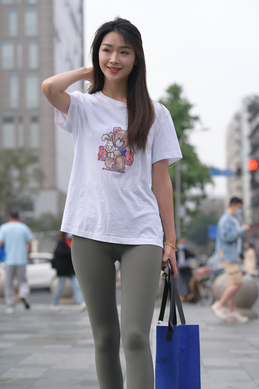 一身休闲装的瑜伽裤女孩J2961 709P1V-24.1GB-素云集