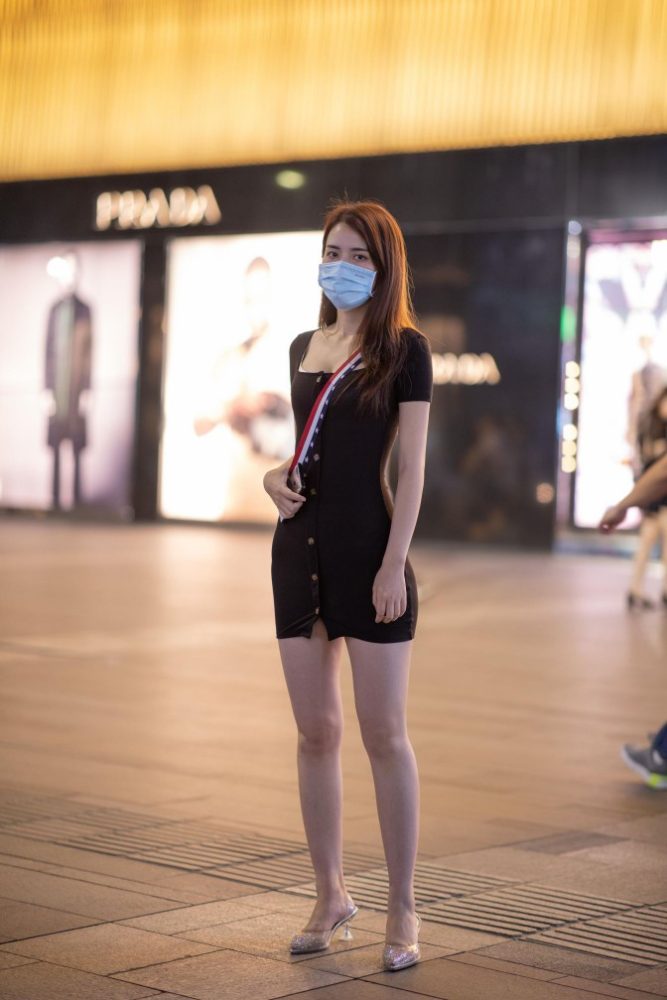 逛商场的黑色包臀裙美丽女孩【385P】00050-素云集