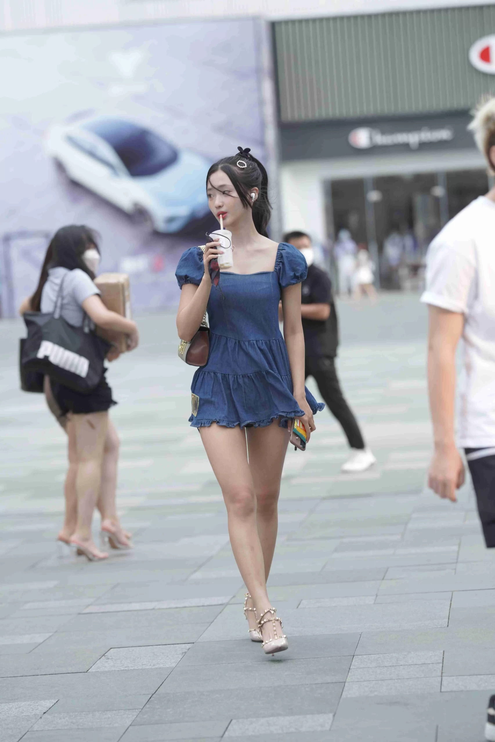 图片[1]-精选街拍作品 NO.3720 蓝色牛仔裙邻家女孩[239P／555MB]-素云集