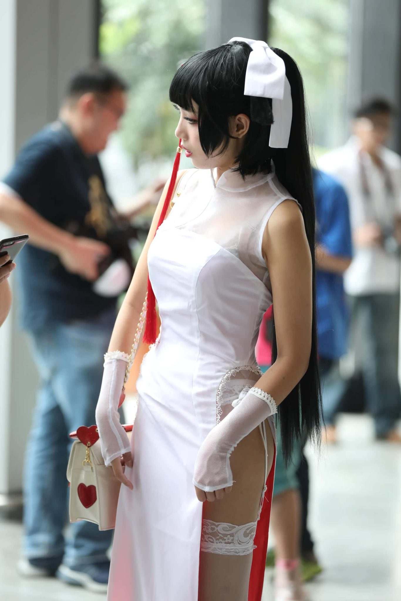 图片[2]-P3046 极品高开衩旗袍白色丝袜美腿美眉 【62P】-素云集