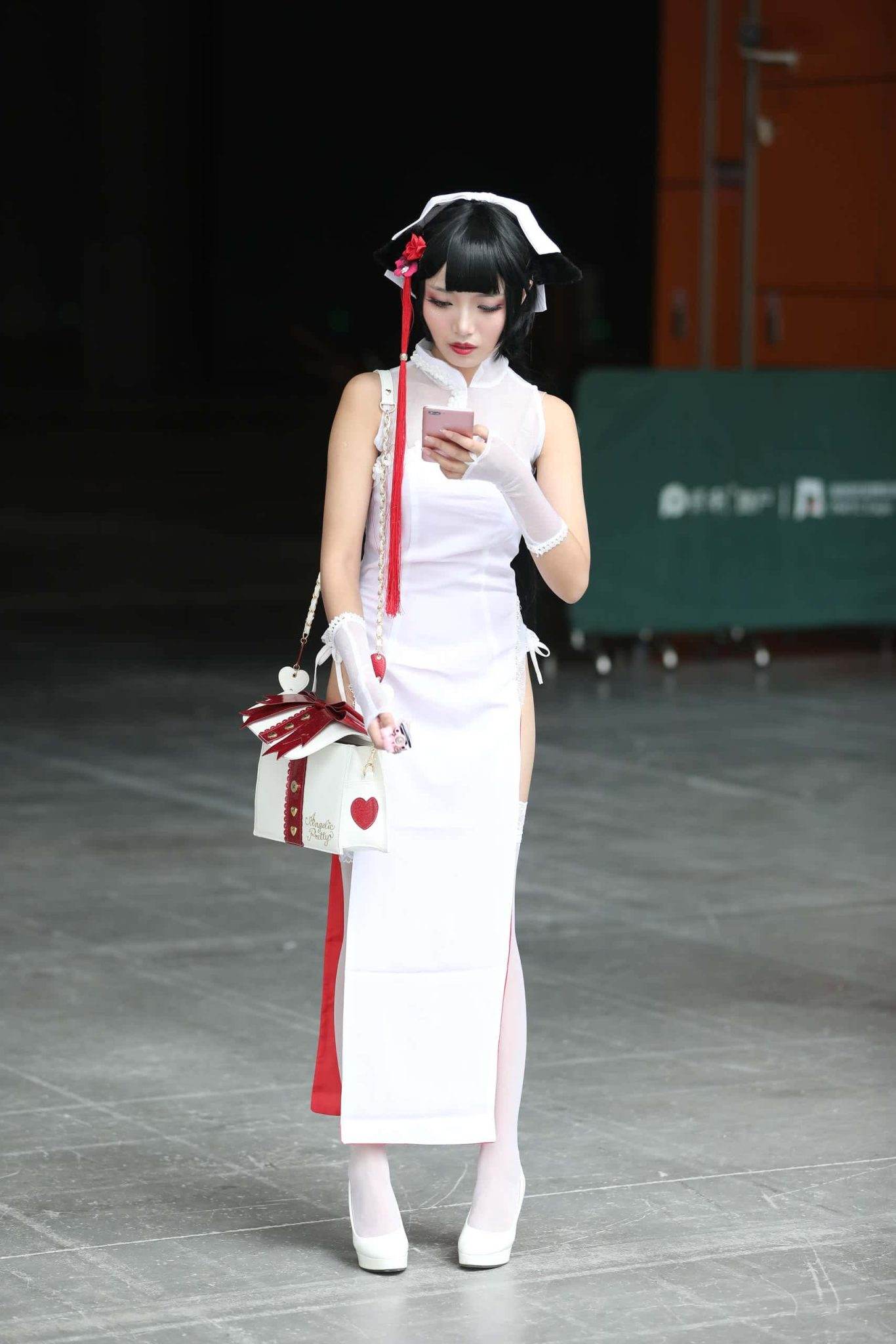 图片[3]-P3046 极品高开衩旗袍白色丝袜美腿美眉 【62P】-素云集